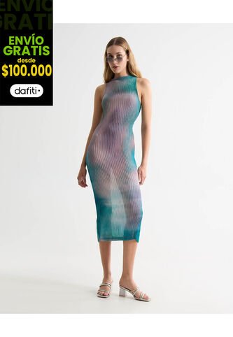 Vestido Para Mujer M/Sisa Medio Color Azul Marca Seven Seven #28171401 Seven Seven