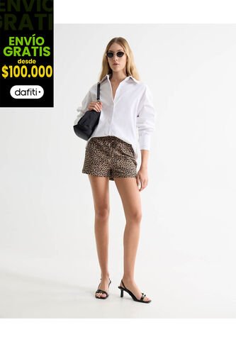 Short Para Mujer Multiusos Plano Color Camel Marca Seven Seven #28191063 Seven Seven