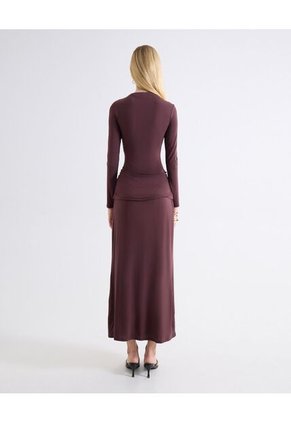 Vestido Perkins Fajón Ajustable  Para Mujer Café Seven Seven