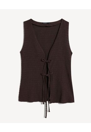 Camiseta  Para Mujer Manga Sisa Cuello V Color Café Marca Seven Seven #28096505