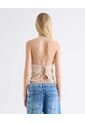 Camiseta Halter Espalda Abierta  Para Mujer Beige Seven Seven de Seven Seven