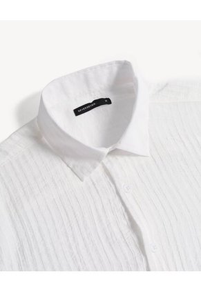 Camisa Para Hombre Manga Larga Sin Bolsillo Cuello Casual M Color Crudo Marca Seven Seven #45012196