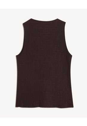 Camiseta  Para Mujer Manga Sisa Cuello V Color Café Marca Seven Seven #28096505