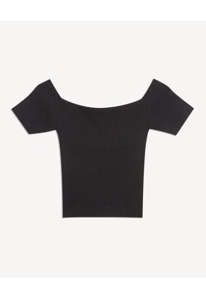 Camiseta Para Mujer Manga Corta Moda Color Negro Marca Seven Seven #28096420