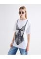 Camiseta Detalle Lencero Delantero  Para Mujer Blanco Seven Seven de Seven Seven