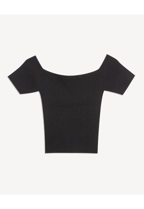 Camiseta Para Mujer Manga Corta Moda Color Negro Marca Seven Seven #28096420