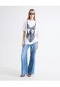 Camiseta Detalle Lencero Delantero  Para Mujer Blanco Seven Seven de Seven Seven