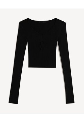 Camiseta Para Mujer Manga Larga Moda Color Negro Marca Seven Seven #28096432