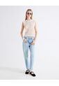 Jean Mom Ruedo Desflecado  Para Mujer Azul Seven Seven de Seven Seven