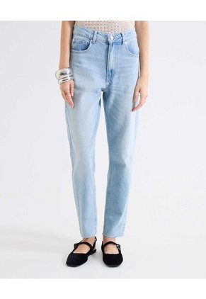 Jean Mom Ruedo Desflecado Para Mujer Azul Seven Seven