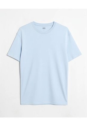 Camiseta Para Mujer Manga Corta Cuello Redondo Color Celeste Marca Seven Seven #28096518