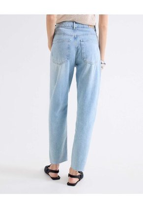 Jean Mom Ruedo Desflecado Para Mujer Azul Seven Seven