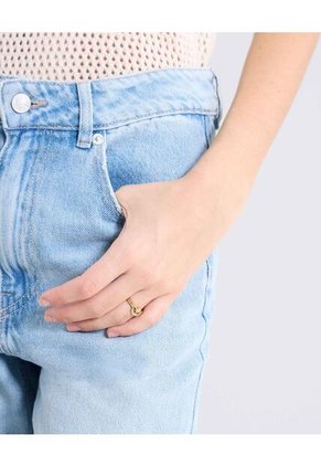 Jean Mom Ruedo Desflecado Para Mujer Azul Seven Seven