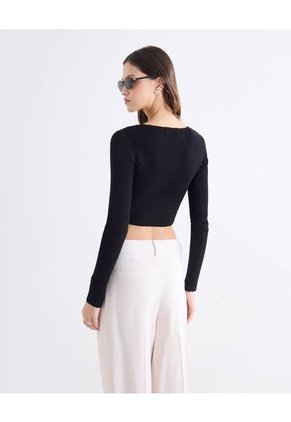 Camiseta Para Mujer Manga Larga Moda Color Negro Marca Seven Seven #28096432