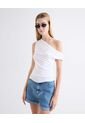 Camiseta Asimétrica Recogidos Delanteros  Para Mujer Blanco Seven Seven de Seven Seven