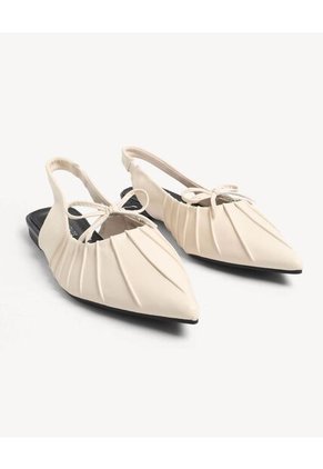 Baletas Plisadas De Aire Ligero  Para Mujer Blanco Seven Seven