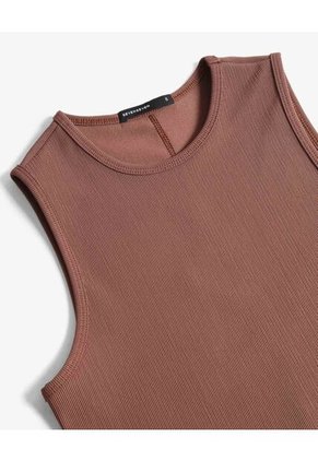 Camiseta  Para Mujer Manga Sisa Cuello Redondo Color Café Marca Seven Seven #28096562