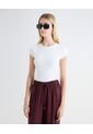 Camiseta Hombro Corrido Ajustada  Para Mujer Blanco Seven Seven de Seven Seven