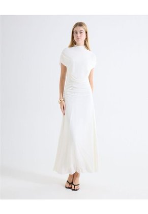 Vestido En A Capa Drapeada Para Mujer Blanco Seven Seven