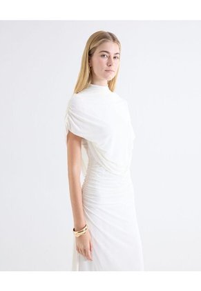 Vestido En A Capa Drapeada Para Mujer Blanco Seven Seven
