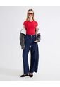 Jean Barrel Acabado Raw  Para Mujer Azul Seven Seven de Seven Seven