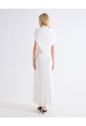 Vestido En A Capa Drapeada Para Mujer Blanco Seven Seven