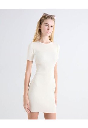 Vestido Mini Cuello Redondo Para Mujer Blanco Seven Seven