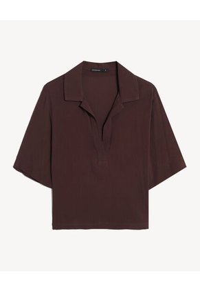 Blusa  Para Mujer Manga Corta Color Café Marca Seven Seven #28124171