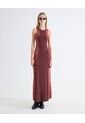 Vestido Jacquard Bicolor Largo  Para Mujer Vino Seven Seven de Seven Seven