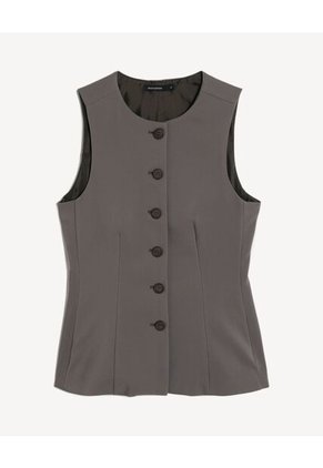 Chaleco Para Mujer Plano Color Gris Marca Seven Seven #28250158