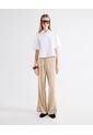 Pantalón Barrel Corte Curvo  Para Mujer Beige Seven Seven de Seven Seven