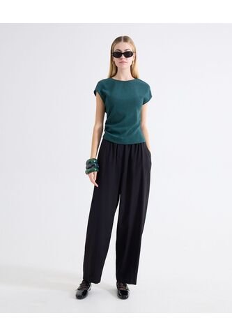 Pantalón Barrel Caída Estructurada  Para Mujer Beige Seven Seven Seven Seven
