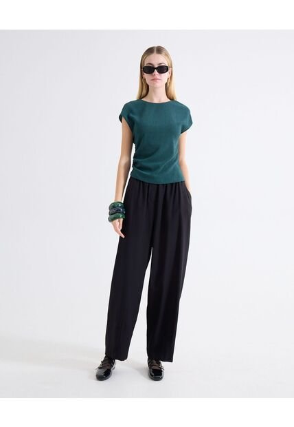 Pantalón Barrel Caída Estructurada  Para Mujer Beige Seven Seven