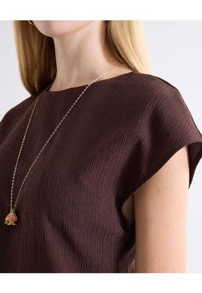 Camiseta Texturizada Recogido Lateral Para Mujer Verde Seven Seven
