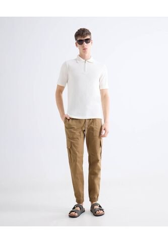 Jogger Cargo Con Bolsillos  Para Hombre Camel Seven Seven Seven Seven