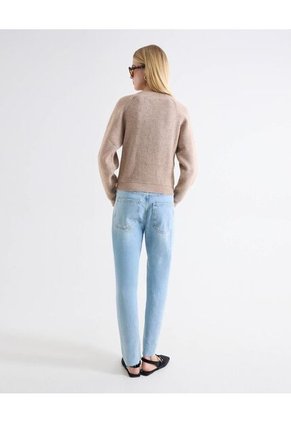Saco Tejido Cuello Redondo Para Mujer Café Seven Seven
