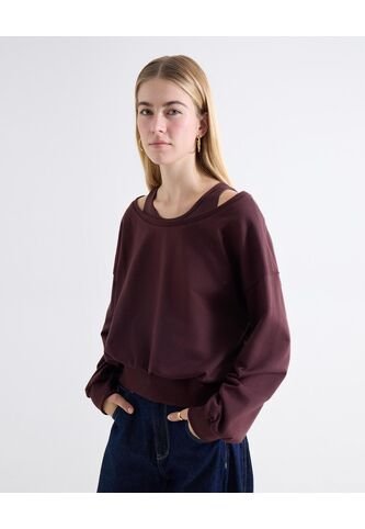 Buzo Tejido Escote Bandeja  Para Mujer Vino Seven Seven Seven Seven