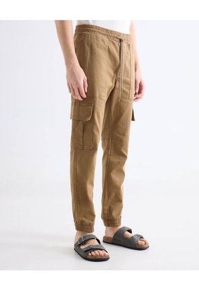 Jogger Cargo Con Bolsillos  Para Hombre Camel Seven Seven