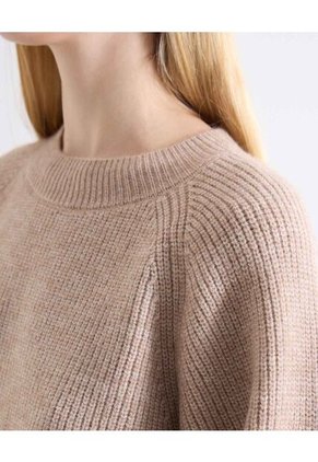 Saco Tejido Cuello Redondo Para Mujer Café Seven Seven