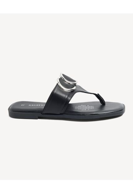 Sandalias De Hebilla Y Tiras  Para Mujer Negro Seven Seven