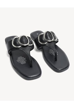 Sandalias De Hebilla Y Tiras  Para Mujer Negro Seven Seven