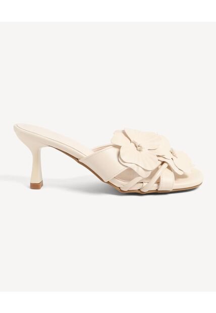 Sandalias De Tacón Con Flecos  Para Mujer Blanco Seven Seven