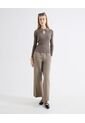 Pantalón Animal Print Bota Amplia  Para Mujer Beige Seven Seven de Seven Seven