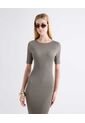 Vestido Largo Textura Punto  Para Mujer Gris Seven Seven de Seven Seven