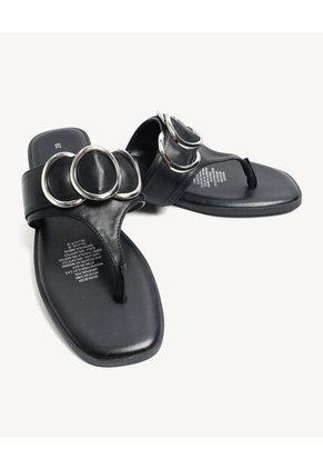 Sandalias De Hebilla Y Tiras  Para Mujer Negro Seven Seven