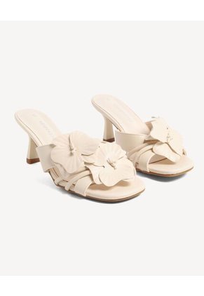 Sandalias De Tacón Con Flecos Para Mujer Blanco Seven Seven