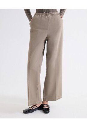 Pantalón Animal Print Bota Amplia Para Mujer Beige Seven Seven