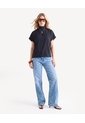 Blusa Cuello Alto Con Drapeado  Para Mujer Negro Seven Seven de Seven Seven