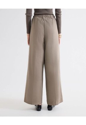 Pantalón Animal Print Bota Amplia Para Mujer Beige Seven Seven
