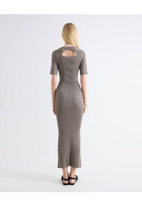 Vestido Largo Textura Punto Para Mujer Gris Seven Seven